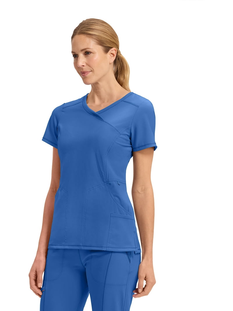 NURSE Ⅱ Infinity Cherokee Women Nurse Scrubs Top Mock Wrap with 2 Pockets