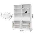 thumbnail image 7 of Hiphuta 69"H Modern Bookcases with Doors & Drawers, Large Wooden Display Shelf for Home Office, Wooden Storage Bookshelf for Living Room, White, 7 of 7