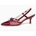 thumbnail image 2 of Women  Bow Tie Slingback Pumps Pointed Toe Kitten Low Heel Patchwork Dress Heeled Sandals, 2 of 4