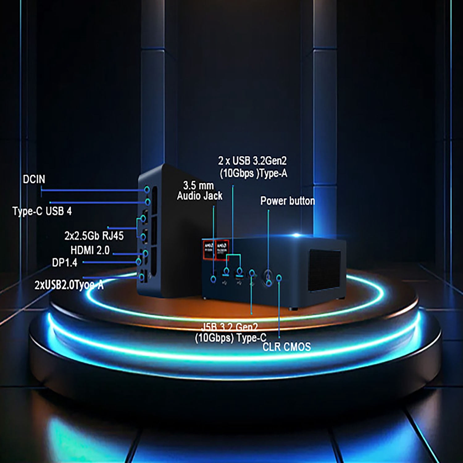 BRENUC N7P Desktop Computer Mini PC, AMD Ryzen 7 7840HS, 32GB DDR5 RAM 2TB SSD
