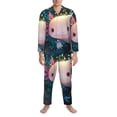 thumbnail image 3 of Balery Whimsical Axolotl Fantasy Pijama para Hombre de Dos Piezas con Manga Larga, Conjunto de Dormir y Descanso Suave con Bolsillos-Medium, 3 of 7