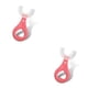 thumbnail image 2 of Bewildely Grado de silicona en forma de U Limpieza del cepillo de del lado del bebé de los niños para la edad Cepillo de Mordedor rosa 2-6 años tipo 1 2piezas Bewildely CBP035946, 2 of 5