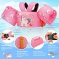 thumbnail image 4 of MoKo Toddler Swim Vest for Kids 20-30-50lbs, Swim Arm Floaties Pool Learning Swim Training Equipment, Pink Unicorn, 4 of 6