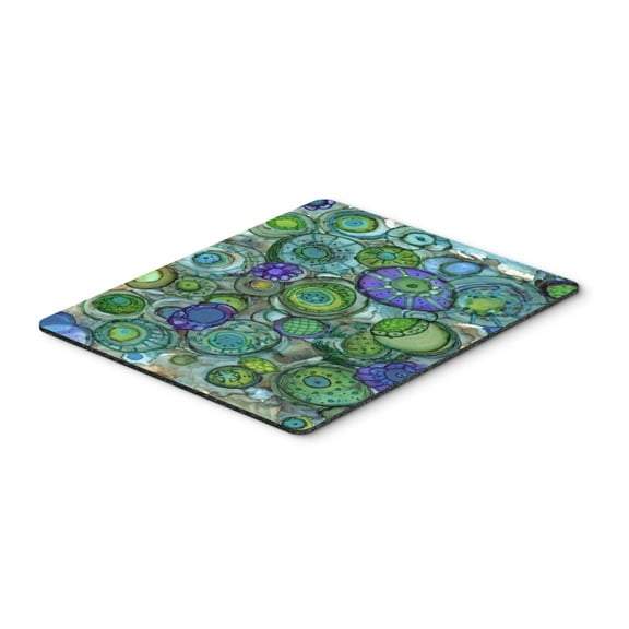 Abstract in Blues and Greens Mouse Pad Hot Pad or Trivet