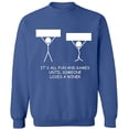 thumbnail image 2 of OXI Crewneck Sweatshirt - It's All Fun And Games, Basic Casual Sweatshirts for Men's and Women Fleece Sweatshirt Long Sleeve - Indigo Blue X-Large, 2 of 2