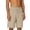 Khaki, variant on Men Solid Color Shorts Relaxed Fit Summer Drawstring Beach Shorts with Pockets Hiking Fishing Outdoor Elastic Waist Chino Shorts Gray L
