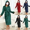 thumbnail image 1 of Meichang Hooded Robe for Women Plush Fleece Long Sleeve Winter Bathrobe Cozy Fluffy Kimono Robes Soft Fuzzy with Belt Pockets Robe, 1 of 6
