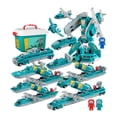 thumbnail image 1 of Transforming Toy Set with Storage Box, Magnetic Cars Trucks Robot for Kids, 1 of 8