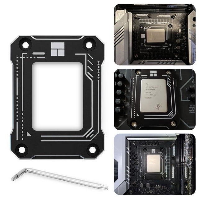 Protector de marco de corrección de flexión de CPU LGA1700-BCF Gen 12 para Intel (negro) Likrtyny Para estrenar