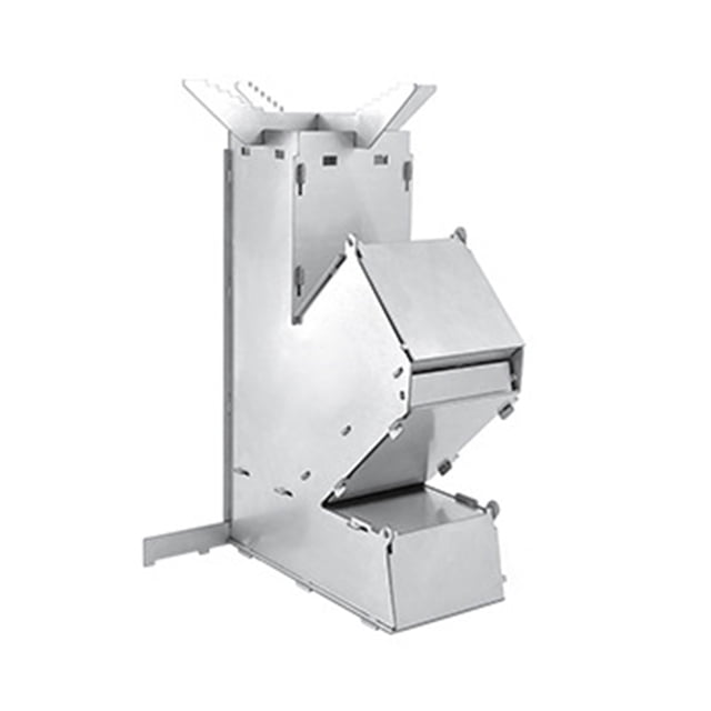 Graflsoa Poêle Fusée Compact Détachable pour Aventures en Plein Air, Acier Inoxydable, Conception Portable pour le Camping, la Randonnée et le Backpacking