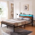 thumbnail image 4 of UTILIA Base de Cama Matrimonial con Cabecera, Luces LED, Metal Antideslizante, 2 USB y 2 Tomas de CA, 4 of 6