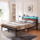thumbnail image 4 of UTILIA Base de Cama Matrimonial con Cabecera, Luces LED, Metal Antideslizante, 2 USB y 2 Tomas de CA, 4 of 6