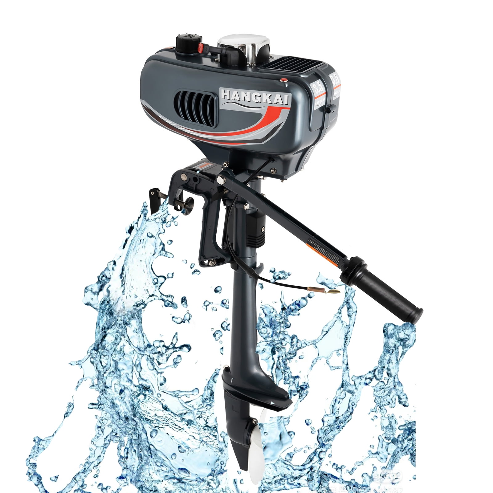 HANGKAI 2 Stroke 3.5 HP Outboard Motor Air Water Cooling Fishing Boat Engine for Fishing Boats and Speedboats