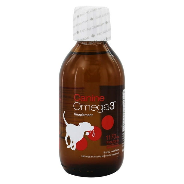 Ascenta Health Canine Liquid Omega 3 EPA/DHA Fish Oil Supplement Smokey Meat Flavor 1170mg