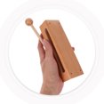 thumbnail image 3 of Wood Block With Mallet Orff Instrument Music Sticks Percussion Instruments Wood Block Wood Percussion Block Rhythm Block, 3 of 5