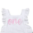 thumbnail image 3 of Newborn Girl First Birthday Outfit Ruffle Backless Jumpsuit Bodysuit, 3 of 5