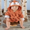 thumbnail image 3 of Kids Baby Coral Fleece Bathrobe Hooded Terry Robe Pajamas, 3 of 6