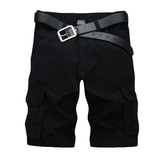 Birdeem Men Casual Solid Fashion Zipper Button Pockets Cropped Cargo Shorts