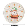 thumbnail image 3 of HongHeng 1Pc Bunny Carrot Easter Placemat, 7 Inch Spring Holiday Round Table Mats for Dining Decoration, 3 of 6