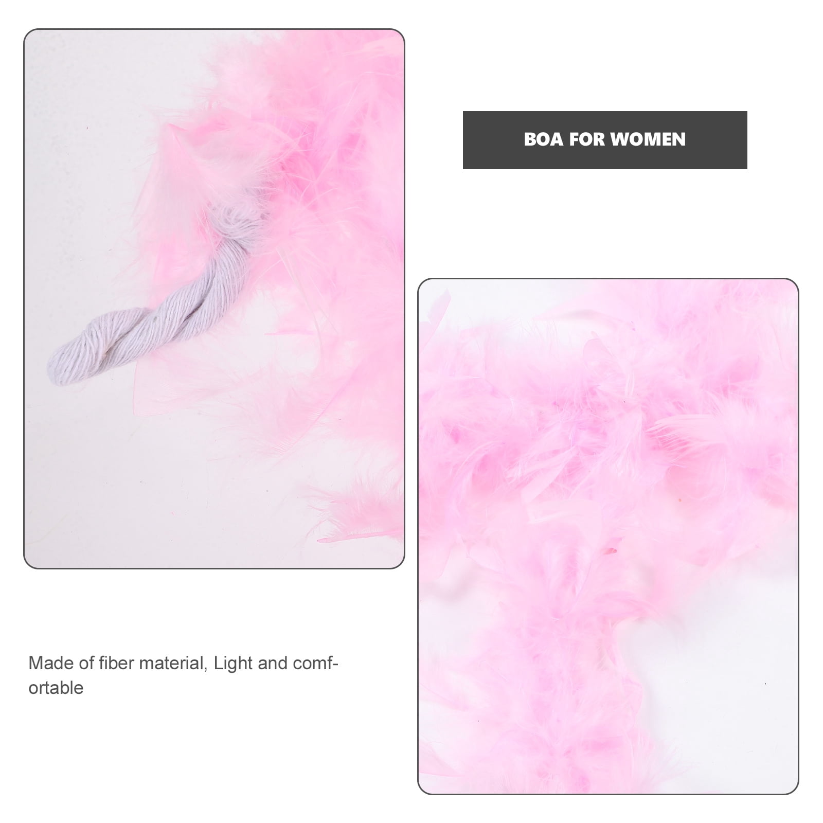 Lot De 2 Boas à Plumes Rose Vif + Lunettes Cœur – Accessoires De Fête Pour Halloween, Noël Et Soirées