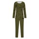 thumbnail image 5 of Puntoco top De Cuello Redondo De Manga Larga Estampado Informal Para Mujer + Traje De Pantalón Largo Verde Militar L, 5 of 5