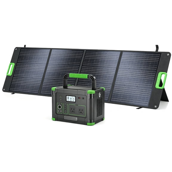 998W Portable Power Station with 200W Foldable Solar Panel Outdoor Solar Generator for Camping Emergency and Home Backup
