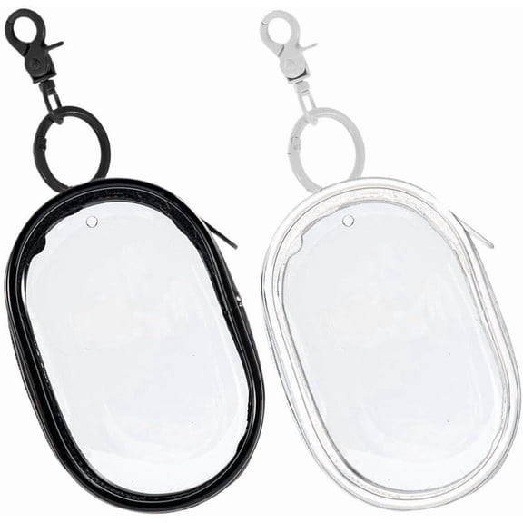 2 Pcs Clear Figure Display Bag with Keychain, Mini Doll Storage Pouch