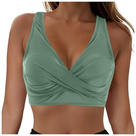 Ierhent Bikini Top Triangle Bikini Tops for Women Halter String Bikini Bathing Suit Tops Sexy Bikini Swimsuit Top(Green XXL)