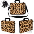 thumbnail image 3 of LSS 17 inch Laptop Sleeve Bag Notebook with Side Pocket, Soft Carrying Handle & Removable Strap for 16" 17" 17.3" 17.4" - Leopard Print, 3 of 3