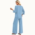 thumbnail image 6 of Two Piece Sets for Women 3/4 Length Sleeve Lounge Sets Summer Spring Vacation Travel Outfits Fashion Clothing Sky Blue XL, 6 of 6