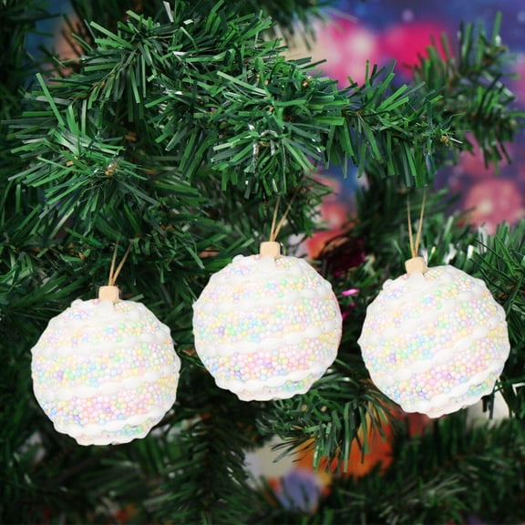 Christmas Ornaments 2025, Shatterproof Festive Balls Set of 3, Reusable Plastic Decor for Tree, Home, Party, Wreath, Garland, and Table Skirt Decorations