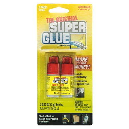 Super Glue 19108 Cyanoacrylate Glue Double Pack, 0.10 oz Spill...