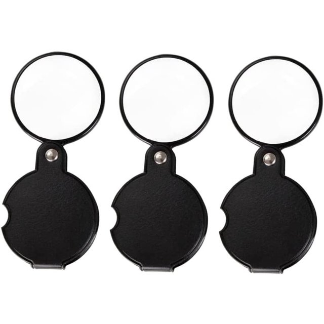 lupas de bolsillo pequeñas de 10x, minilupa plegable de primera calidad con funda protectora giratoria de cuero, para lectura, ciencia, joyería, pasatiempos, 1,96 pulgadas BANYUO Electrónica