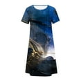 thumbnail image 5 of Robes Maxi pour Femmes 2023 Décontractées Robe d'Été Bohème à Imprimé à Manches Courtes Robe de Plage Longueur Genou Robe à Manches Courtes en Liquidation, 5 of 5