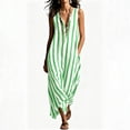 thumbnail image 4 of XuJwPNcy Summer Dresses for Women Breathable V Neck Maxi Dresses Sleeveless Striped Dress Thin Breathable Vacation Clothes, 4 of 7