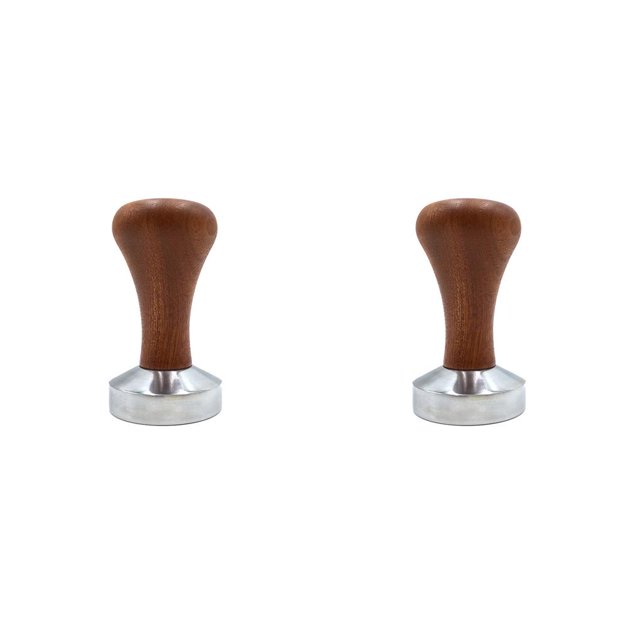 Injueey Wood Handle Coffee Powder Press Machine Base Corrosion Pressing Dispenser Alloy Aluminum Resistant Washable Tamper for Bar Shop 2piezas