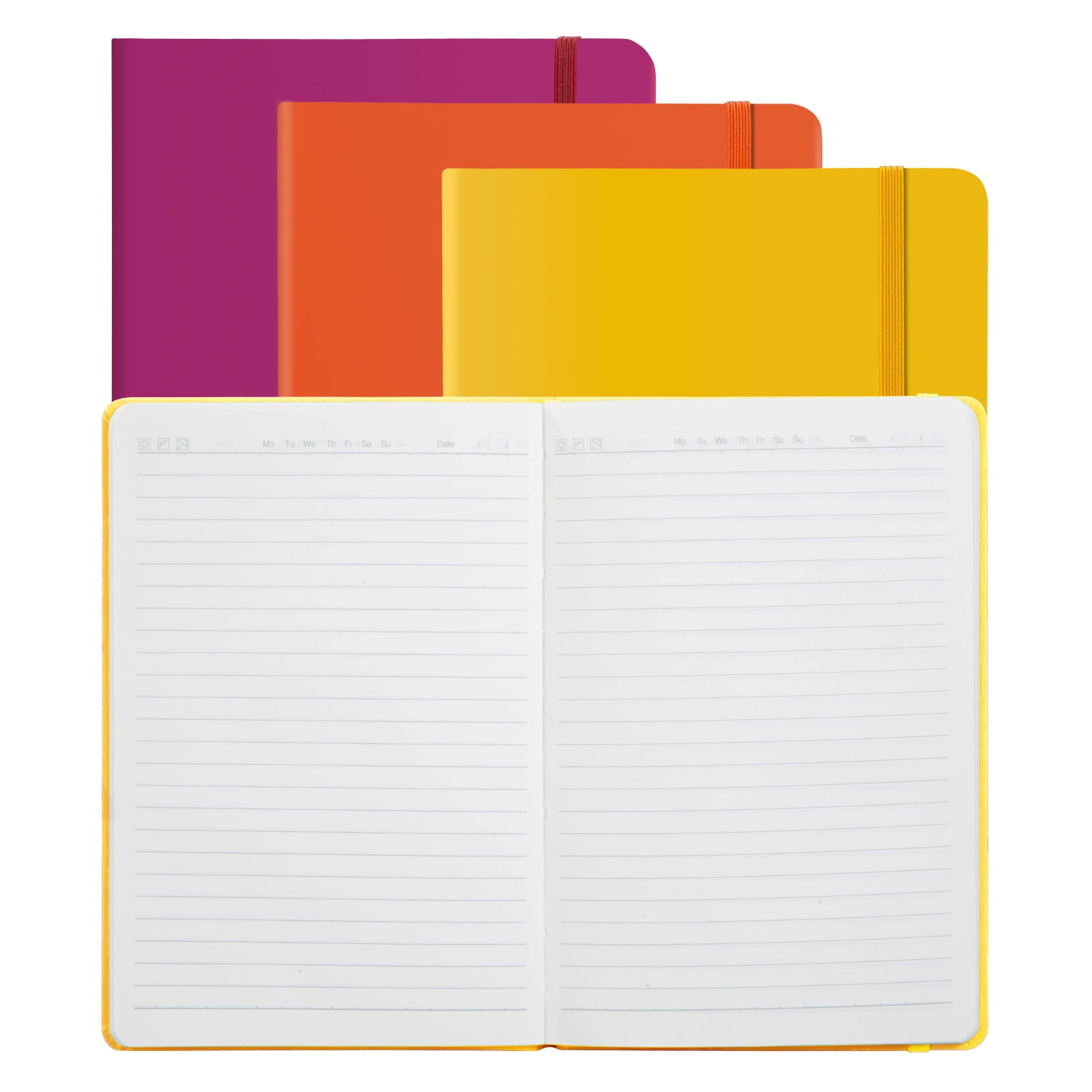 Vivin 3 Pack Journal Notebook, A5 Hardcover Leather Journals, 192 pages College Ruled Lined Journal Notebook, Writing and Notebooks for office, home, school- Pink&Purple&Blue
