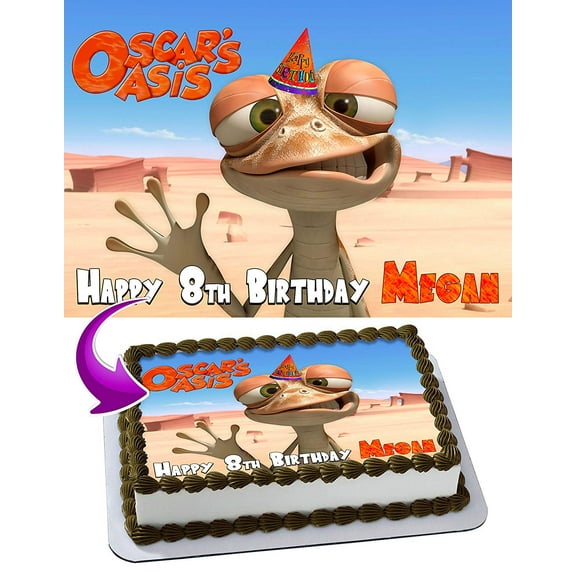 Oscar's Oasis Edible Cake Image Topper Personalized Picture 1/4 Sheet (8"x10.5")