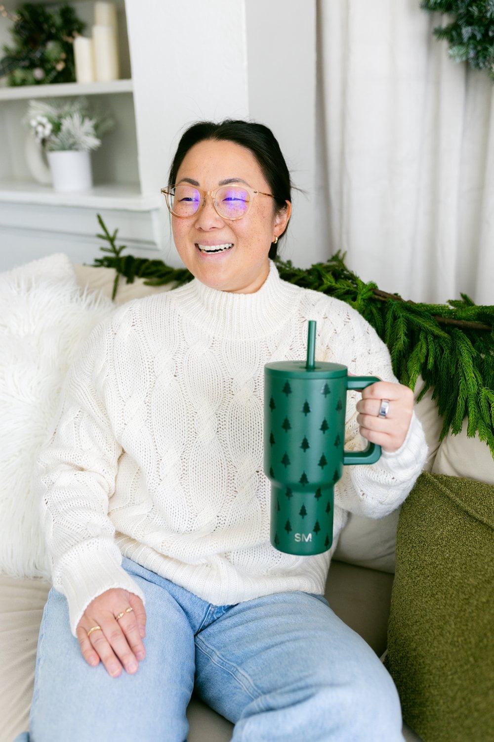 Simple Modern 30 fl oz Insulated Stainless Steel Trek Tumbler with Straw Lid | Winter Forest