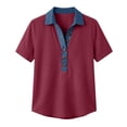 thumbnail image 7 of Tqcoqu Polo Shirts for Women Front Button V Neck Short Sleeve Womens Tops Casual Comfy Loose Fit T Shirts,Hot Pink,Women's S-XXL, 7 of 7