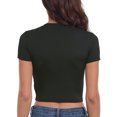 thumbnail image 4 of HDE Women's Heart Cut Out Crop Top Short Sleeve T Shirt Black - L, 4 of 6