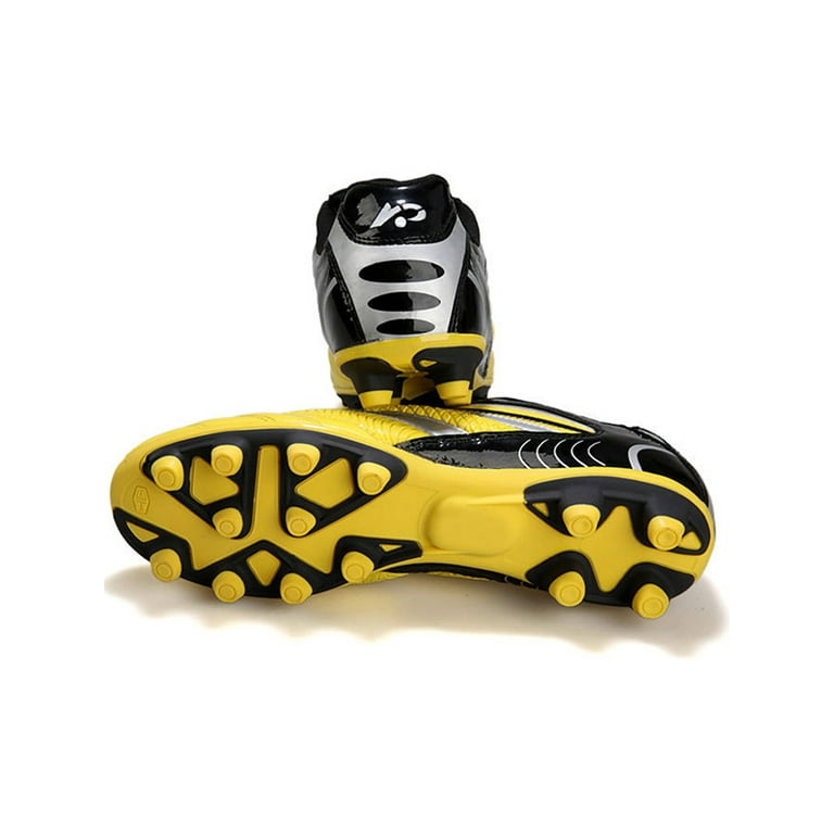 Frontwalk Boy's Soccer Cleats Round Toe Sneakers Lace Up Football