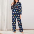 thumbnail image 2 of Sigee Planets And Stars for Women’s Pajama Sets Long-Sleeved Pjs Sets for Women 2 piece Sleepwear-XX-Large, 2 of 7