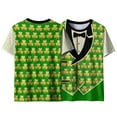 thumbnail image 5 of Ounisa Funny World Women's Holiday Tuxedo T-Shirts Graphic Short Sleeve Novelty Party Costume Top, 5 of 7