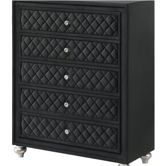 Vini 52 Inch Modern Glam Tall Dresser Chest, 5 Drawers Diamond Knobs, Black - Walmart.com Vini 52 Inch Modern Glam Tall Dresser Chest, 5 Drawers Diamond Knobs, Black - Walmart.com