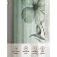 thumbnail image 3 of Green Floral Sheer Curtains 54 Inch Length 2 Panels Set, Semi Transparent Voile Rod Pocket Curtains for Living Dining Room Bedroom Drapes Country Rustic Ombre Painting Art Watercolor, 3 of 6