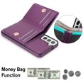 thumbnail image 5 of ELEHOLD Case for Samsung Galaxy S22 Plus,Business PU Leather Stand Case with Card Holder & Ring Holder,Deeppurple, 5 of 7