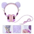 thumbnail image 3 of Kids Headphones Glitter Plush Ear Volume Limiting Adjustable Anime Wired Headset, 3 of 6