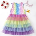 thumbnail image 2 of Ulitacool Flower Girl Dresses Short Sleeve Girl Summer Short Sleeve Tutu Party Wedding Birthday Dresses O Neck Sundress Cute Clothes Pink 3-4 Years, 2 of 3