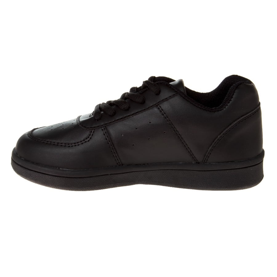 French Toast Kids Lace-up Flat Heel Faux Leather Sneakers - Size 1, Black